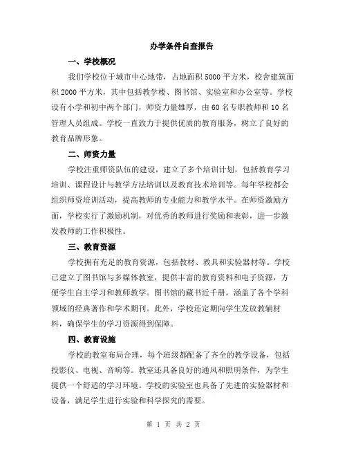 办学条件自查报告