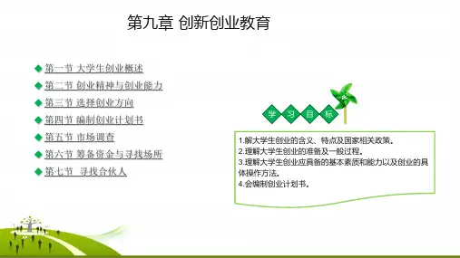 《大学生职业生涯规划与就业指导》第九章 创新创业教育