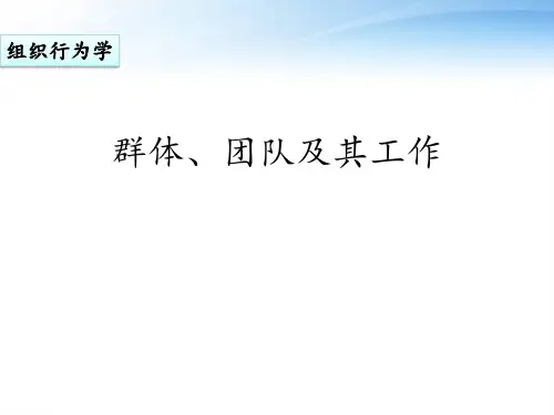 组织行为学--群体与团队  ppt课件