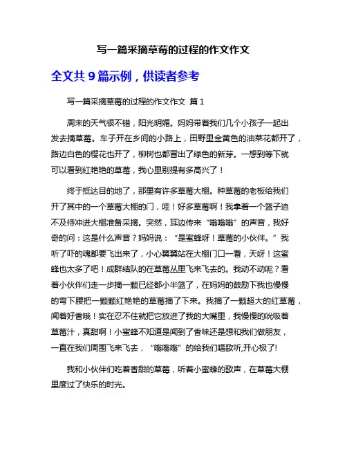写一篇采摘草莓的过程的作文作文