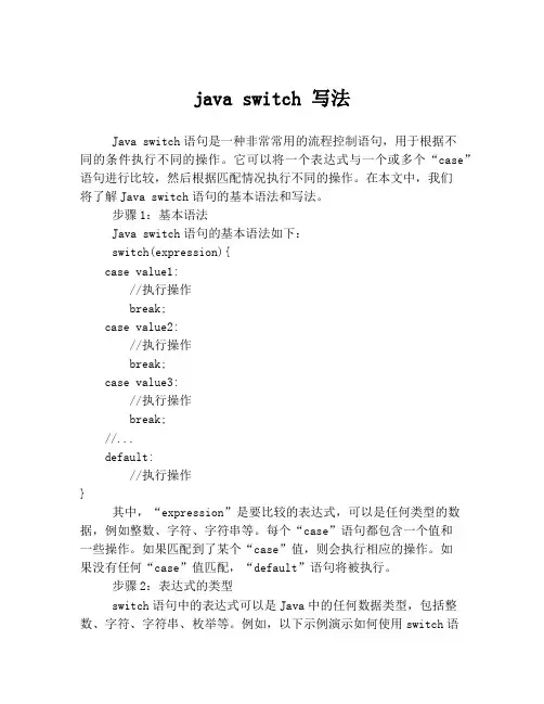 java switch 写法