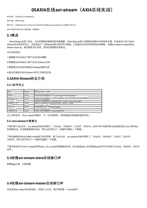 05AXI4总线axi-stream（AXI4总线实战）