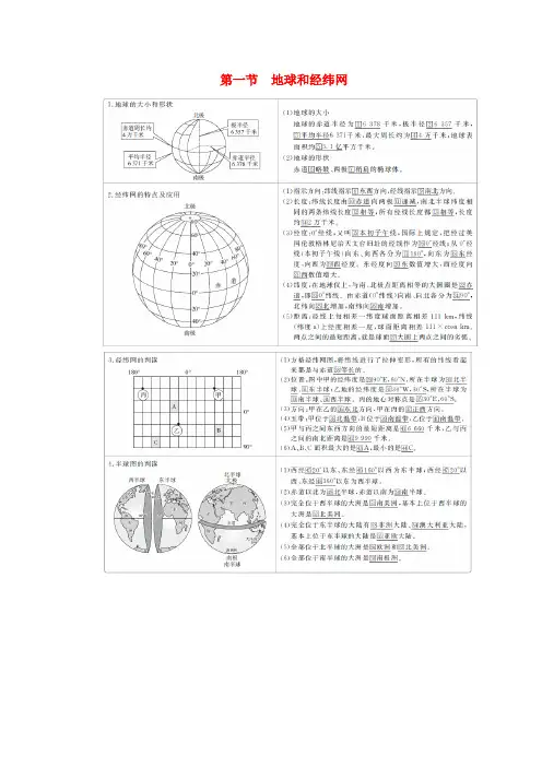 2019高中地理刷题首选卷区域地理第1章经纬网和地图第一节地球和经纬网练习(含解析)