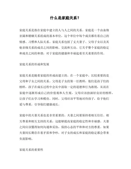 什么是家庭关系？