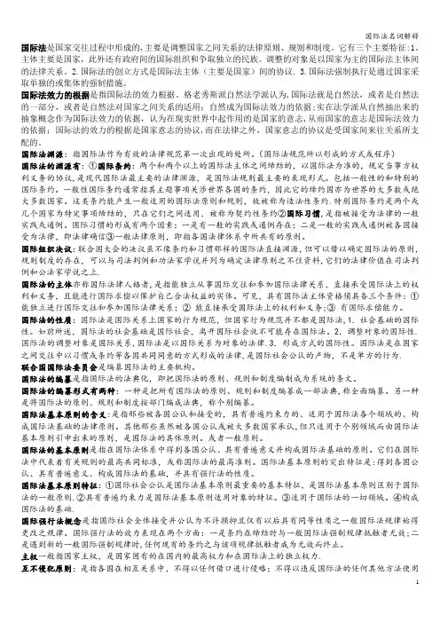 国际法名词解释