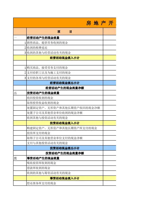 房地产现金流量表