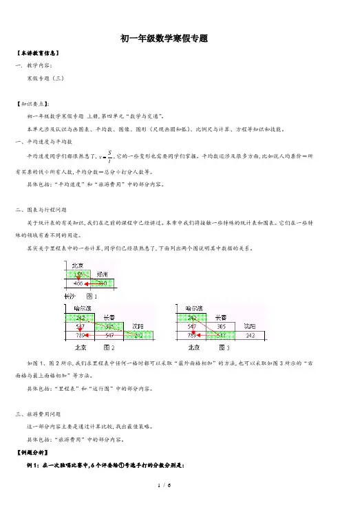 最新初一年级数学寒假专题