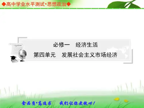 高中政治学业水平测试能力提升课件：必修一 第九课 走进社会主义市场经济
