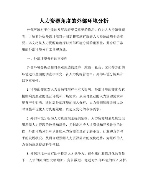 人力资源角度的外部环境分析