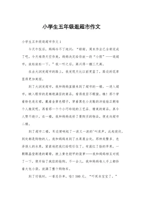 小学生五年级逛超市作文
