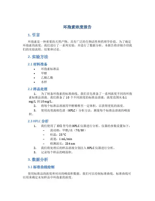 环孢素浓度报告