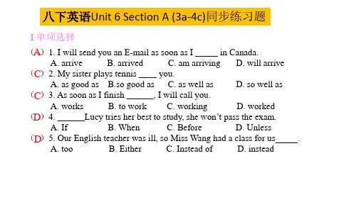 人教版八年级英语下册Unit6 A 2同步习题及答案