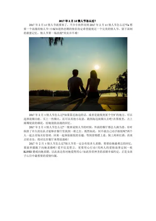 2017年2月14情人节怎么过