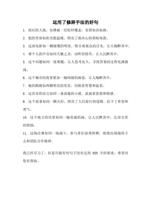 运用了修辞手法的好句
