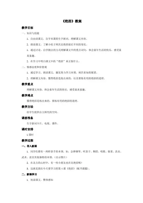 《绝招》教案