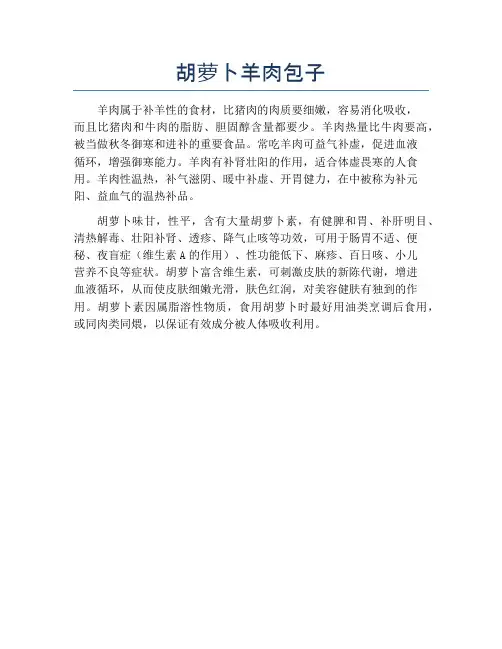 胡萝卜羊肉包子【精品做菜教程】