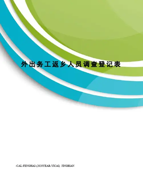 外出务工返乡人员调查登记表
