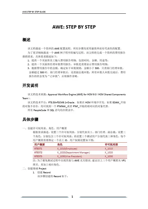 PeopleSoft工作流配置