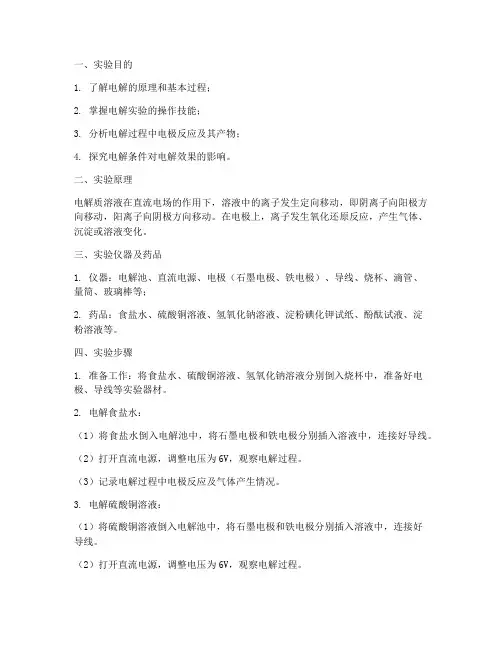 电解小实验报告