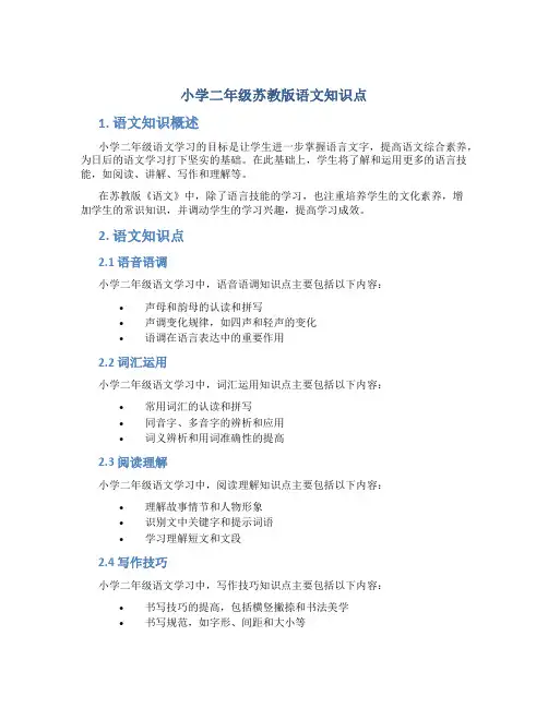 小学二年级苏教版语文知识点