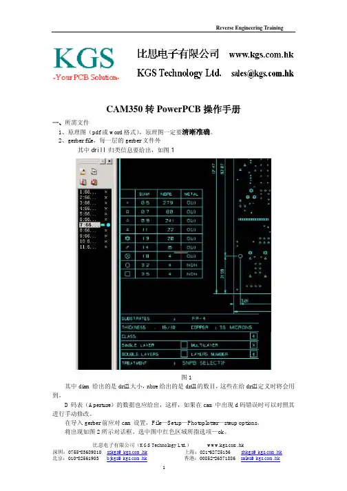CAM350 将GerBer转Power PCB档操作手册