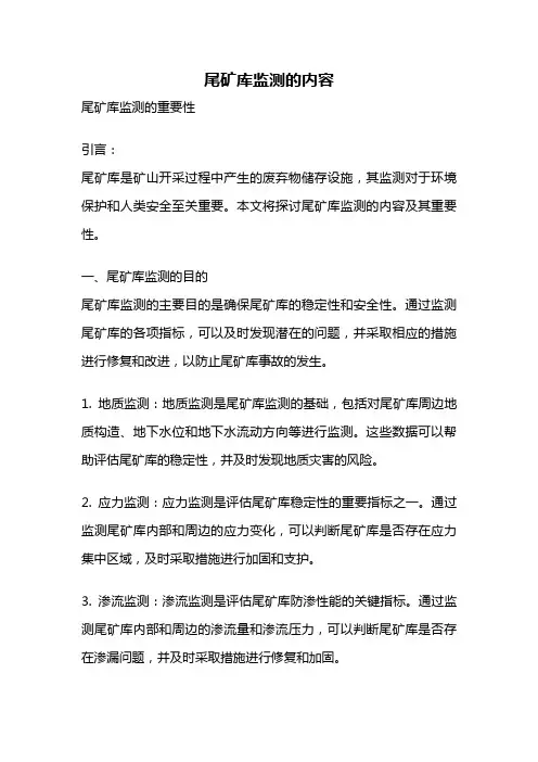 尾矿库监测的内容