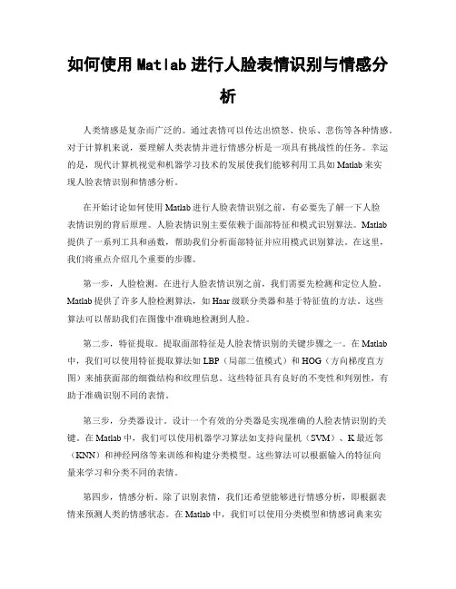 如何使用Matlab进行人脸表情识别与情感分析