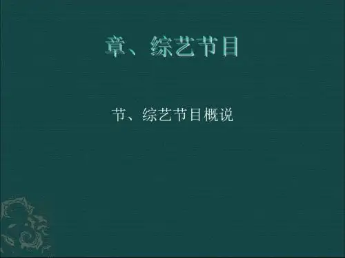 电视文艺节目创作培训教程(PPT 59张)