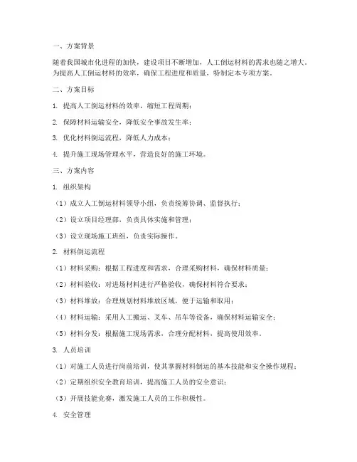 人工倒运材料专项方案