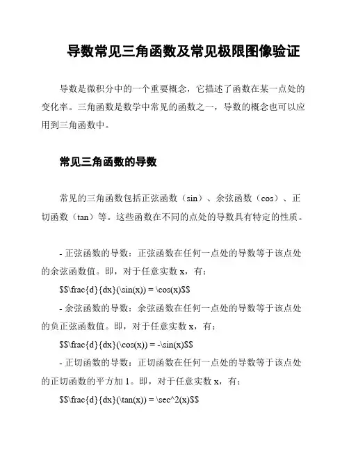 导数常见三角函数及常见极限图像验证