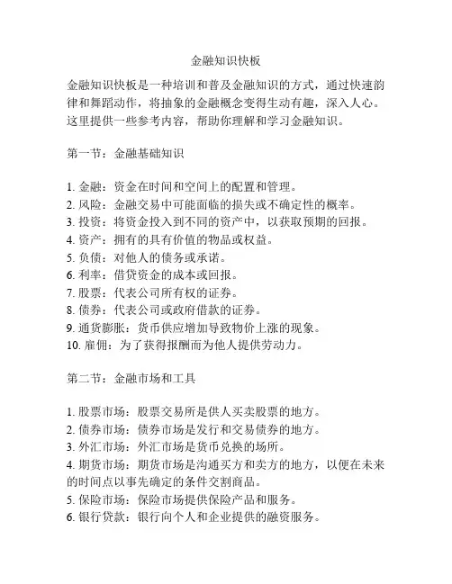 金融知识快板