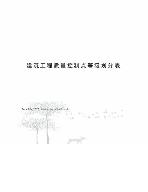 建筑工程质量控制点等级划分表