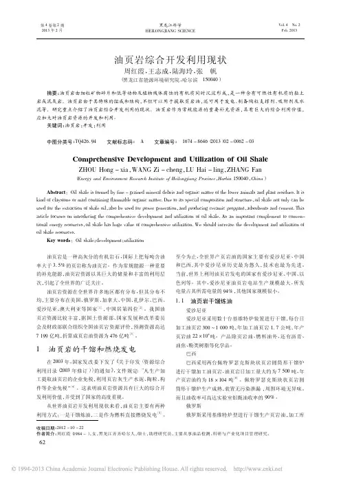 油页岩综合开发利用现状_周红霞