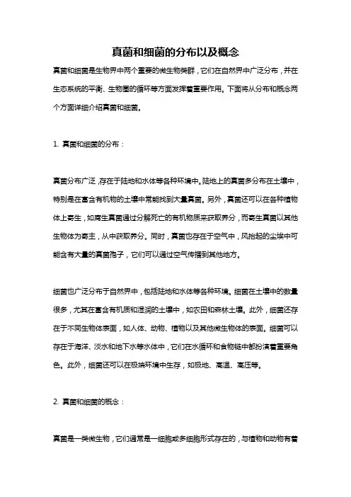真菌和细菌的分布以及概念