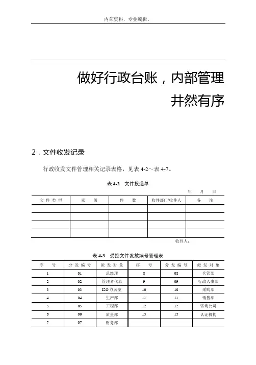 行政管理台账