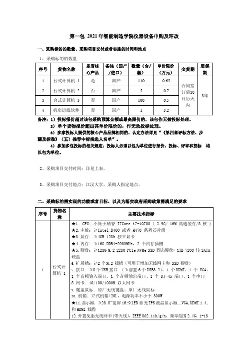 【模板】办公设备采购需求范文