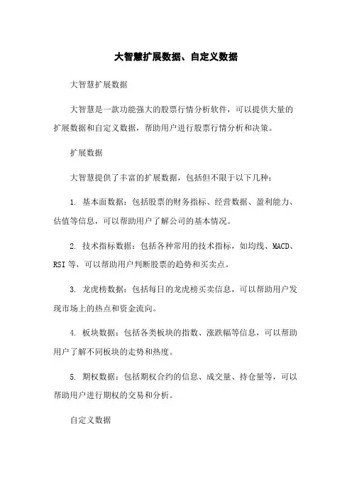 大智慧扩展数据、自定义数据