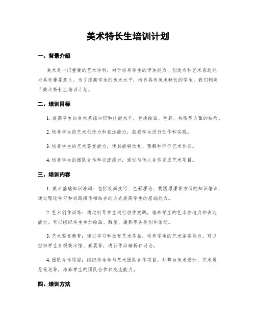 美术特长生培训计划 3