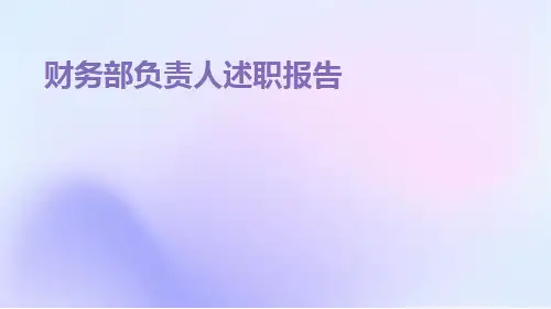 财务部负责人述职报告PPT