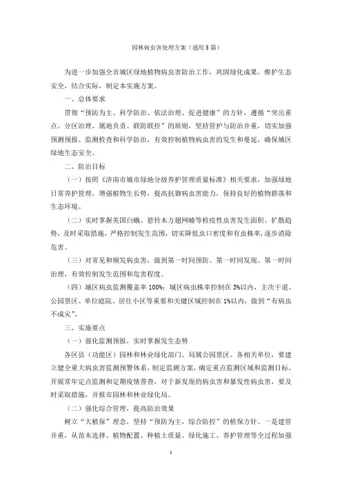 园林病虫害处理方案