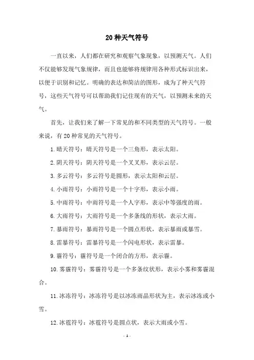 20种天气符号