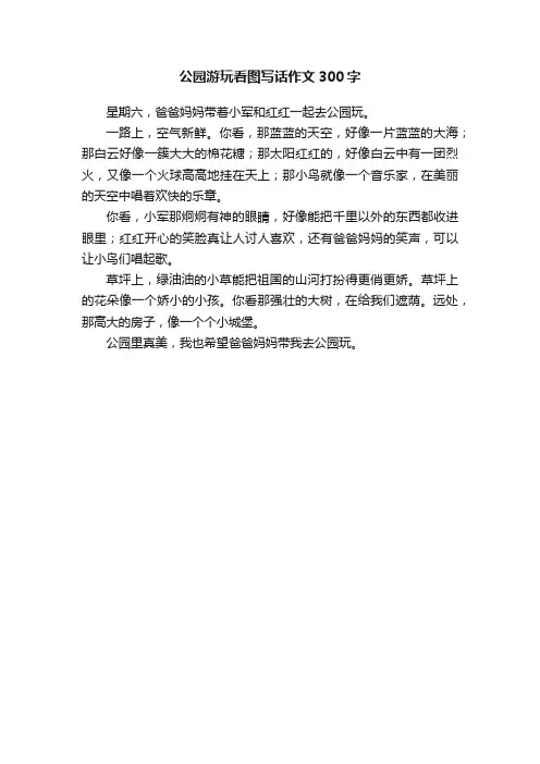 公园游玩看图写话作文300字