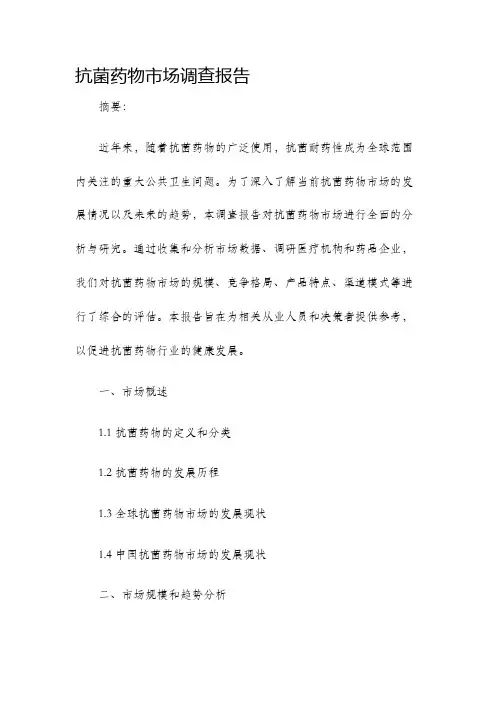 抗菌药物市场调查报告