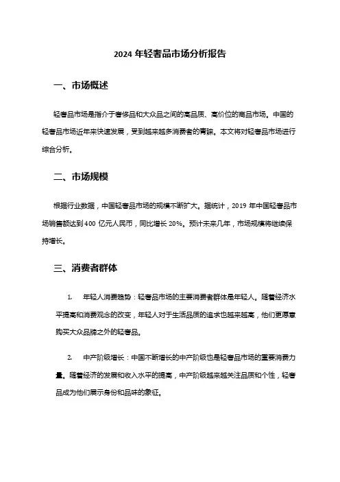 2024年轻奢品市场分析报告