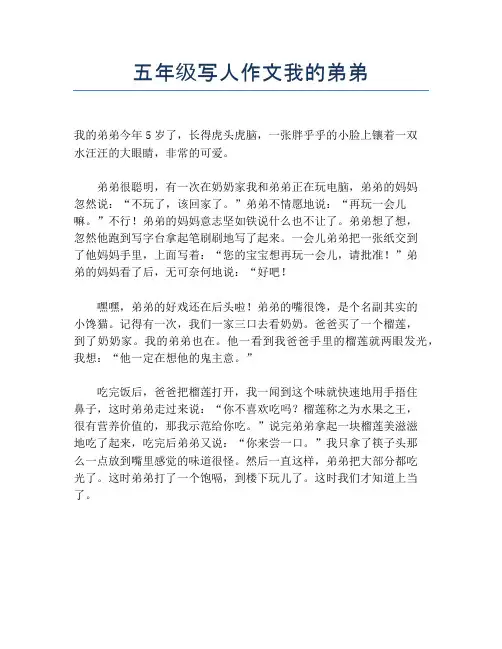 五年级写人作文我的弟弟