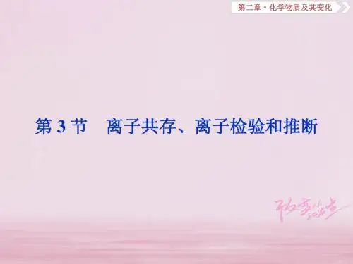 2019版高考化学总复习第2章化学物质及其变化第3节离子共存、离子检验和推断课件新人教版