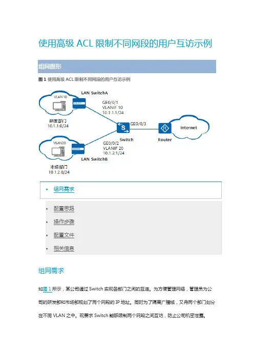 华为ACL配置