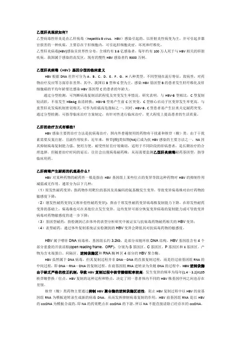 乙型肝炎病毒耐药基因及分型检测