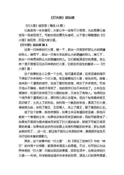 《打火匣》读后感（精选14篇）