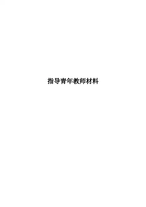 指导青年教师材料(已改)